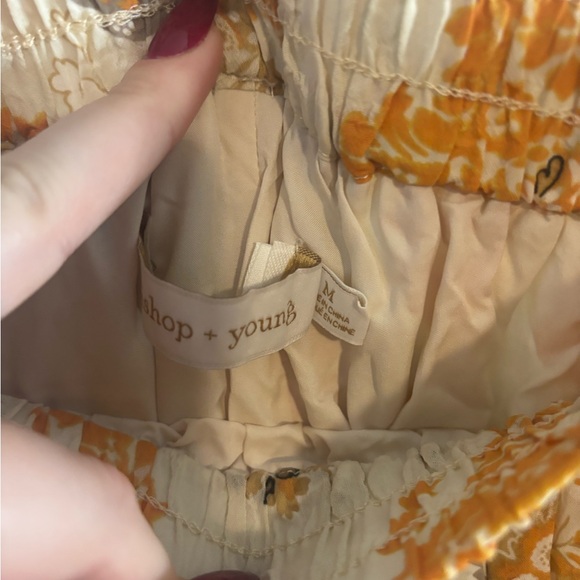 Bishop + Young anthropology Floral Print mini Skirt -White and Orange NWT SIZE M - Picture 4 of 5